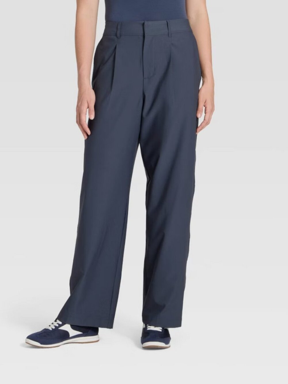 Women Active Light Woven High-Rise Trouser Pants - All In Motion Navy XL